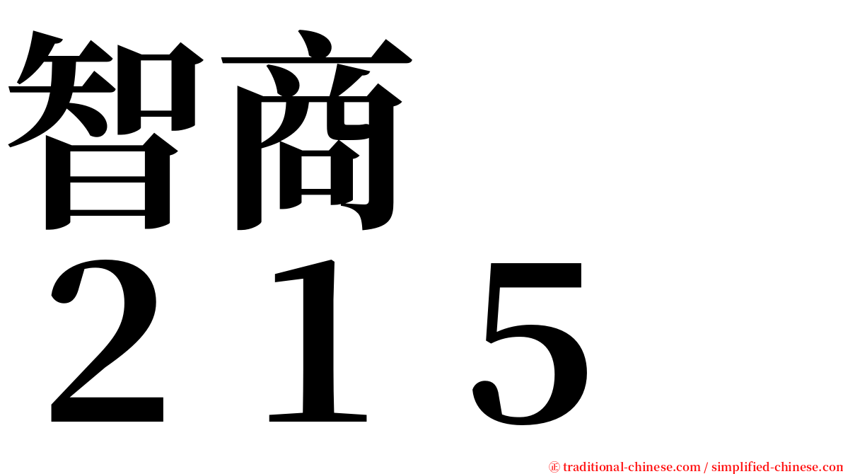 智商　　２１５ serif font